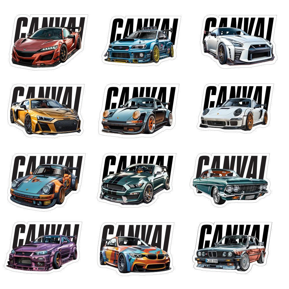 Car Stickers Pack Canvai (Pack of 12)