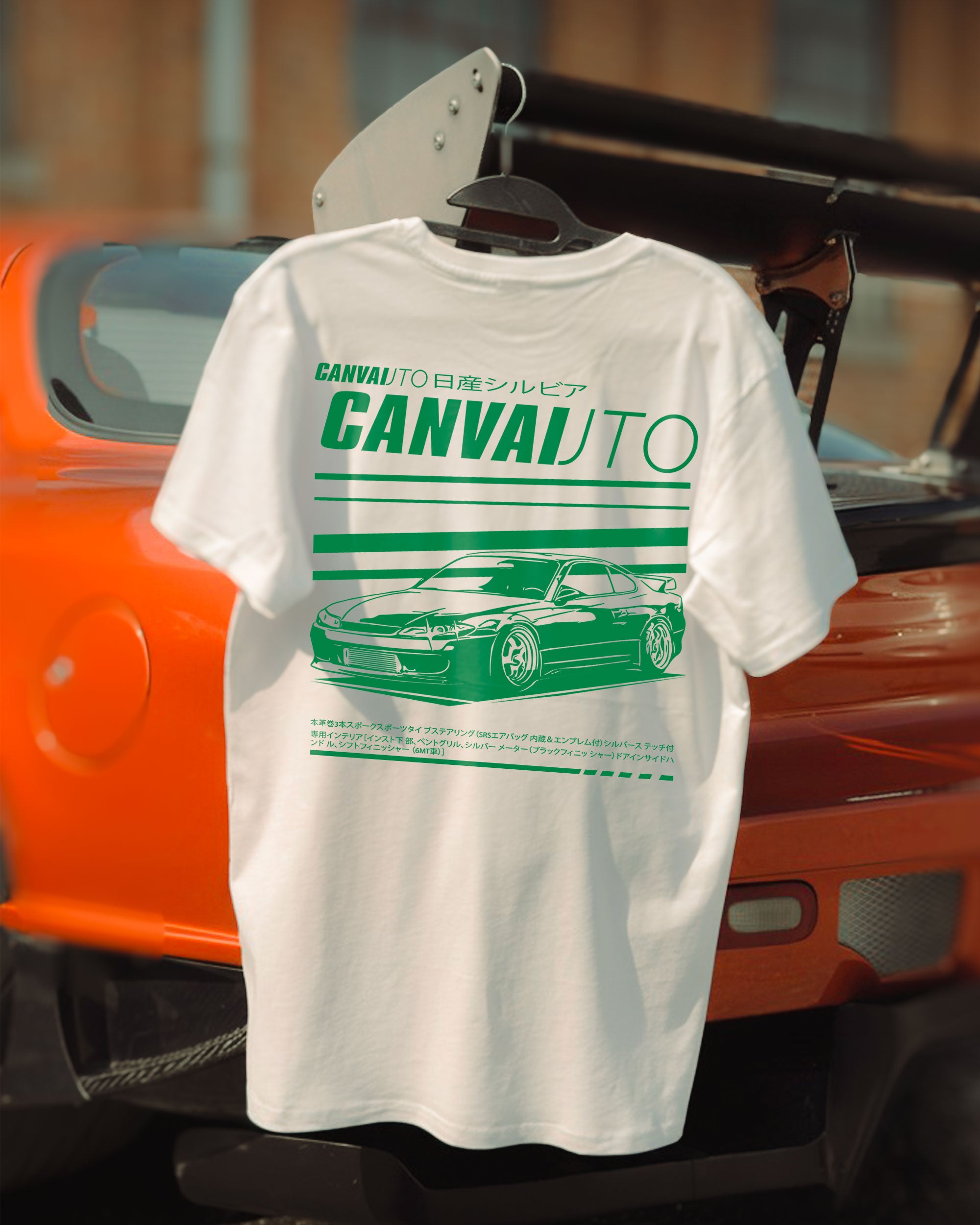 T-shirt Canvai Auto in White