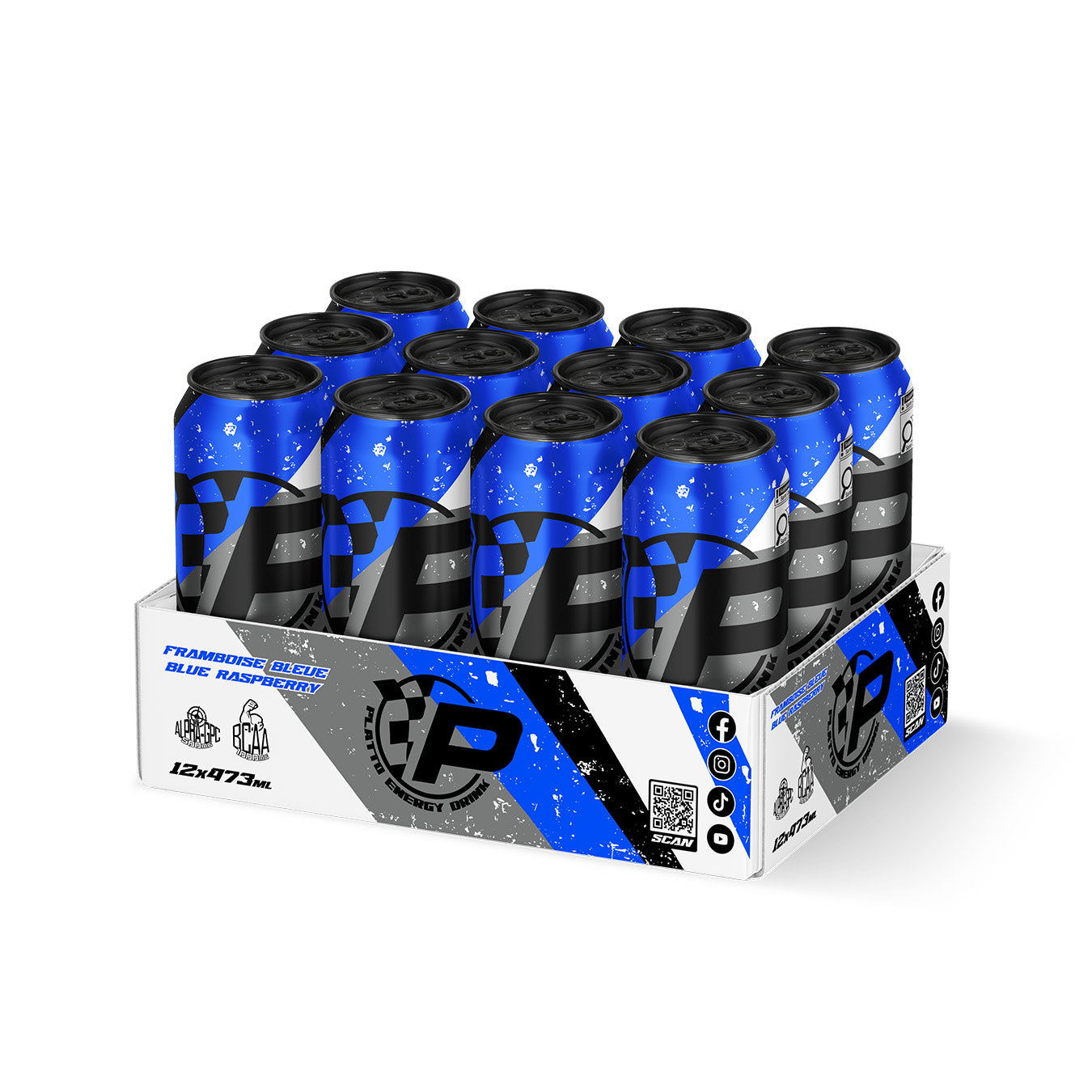 Platto Energy Drink - Framboise Bleu ( 12x )