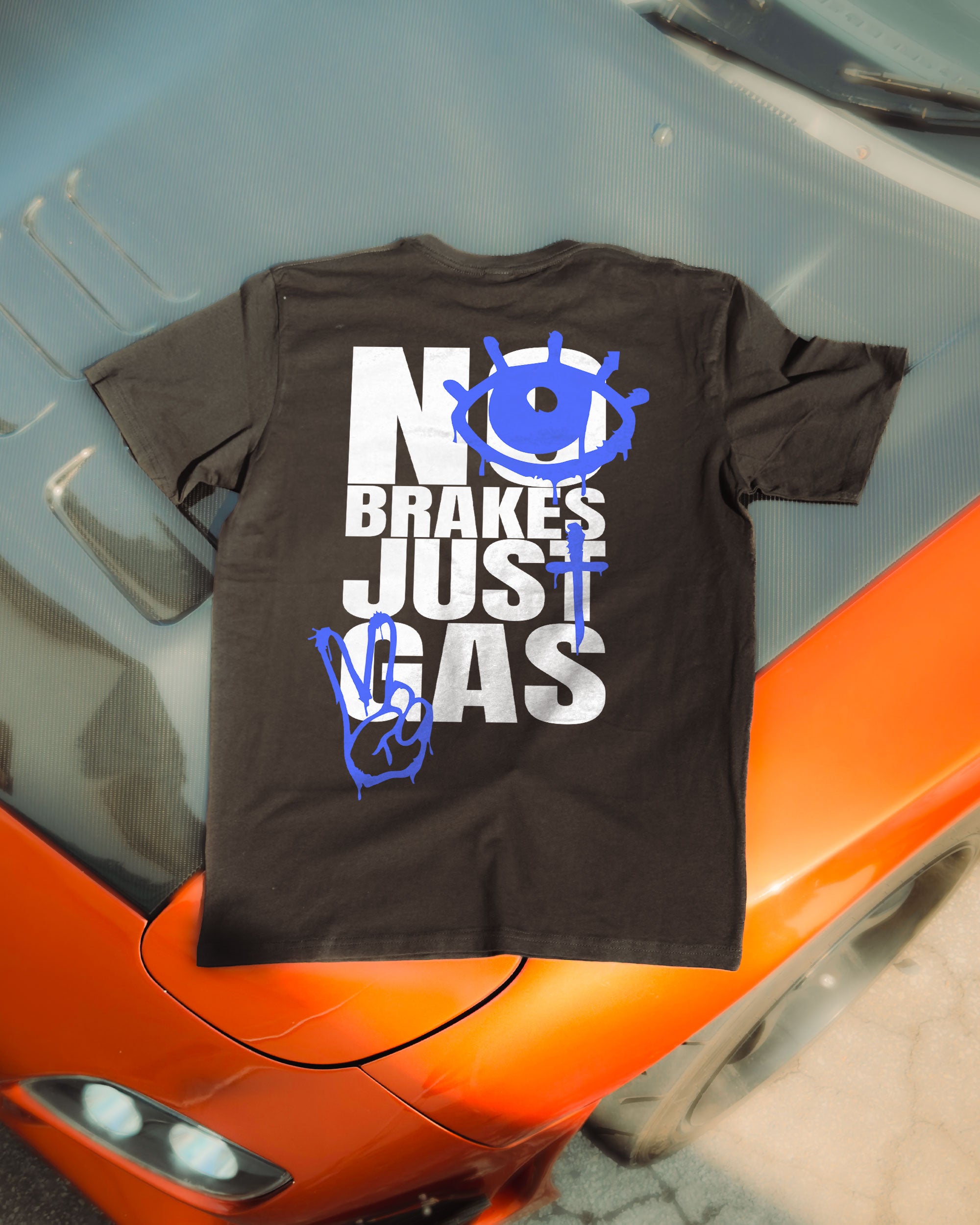 T-shirt "No Brakes Just Gas" in Black
