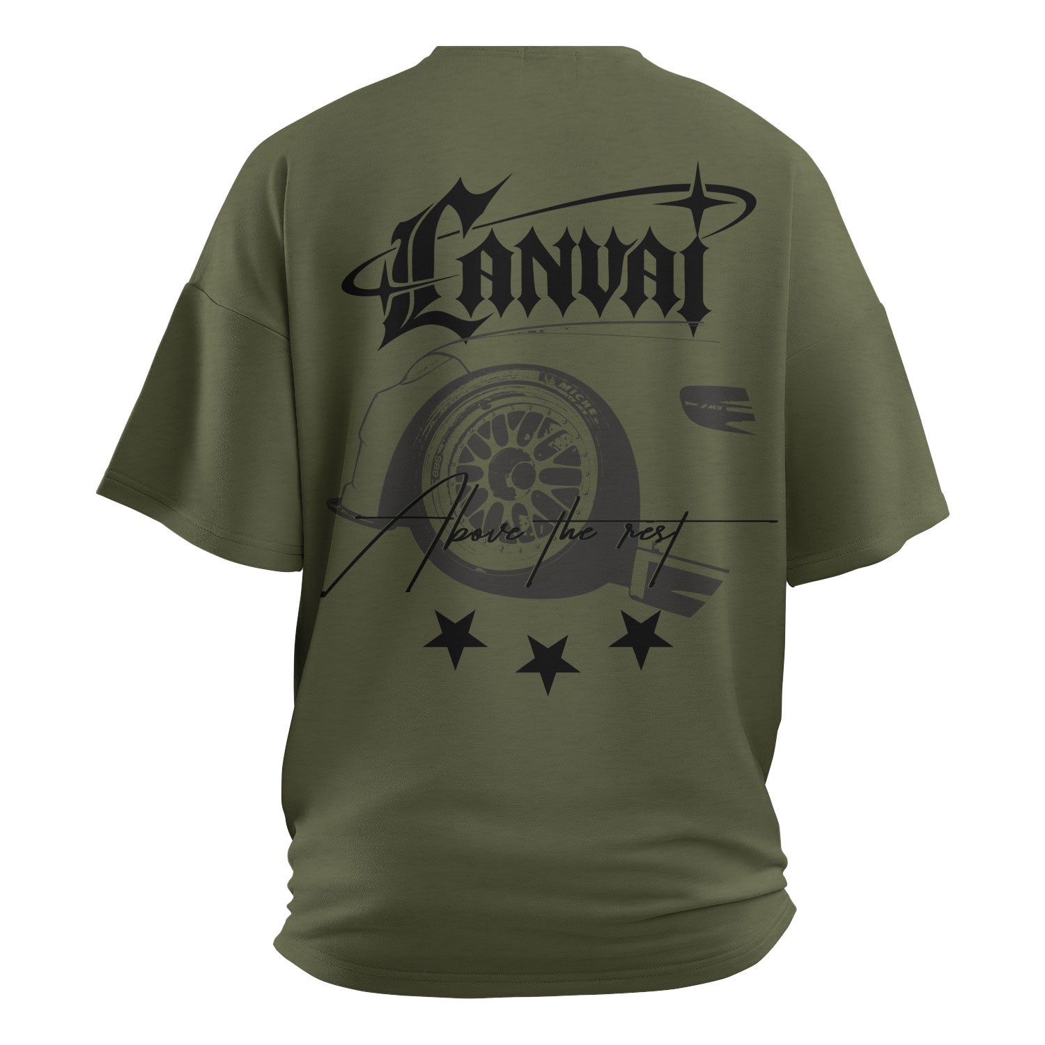 Drop Shoulder T-shirt "Euro Spec" in Khaki - Canvai