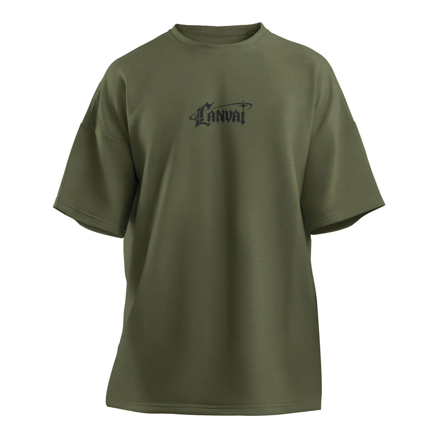 Drop Shoulder T-shirt "Euro Spec" in Khaki - Canvai