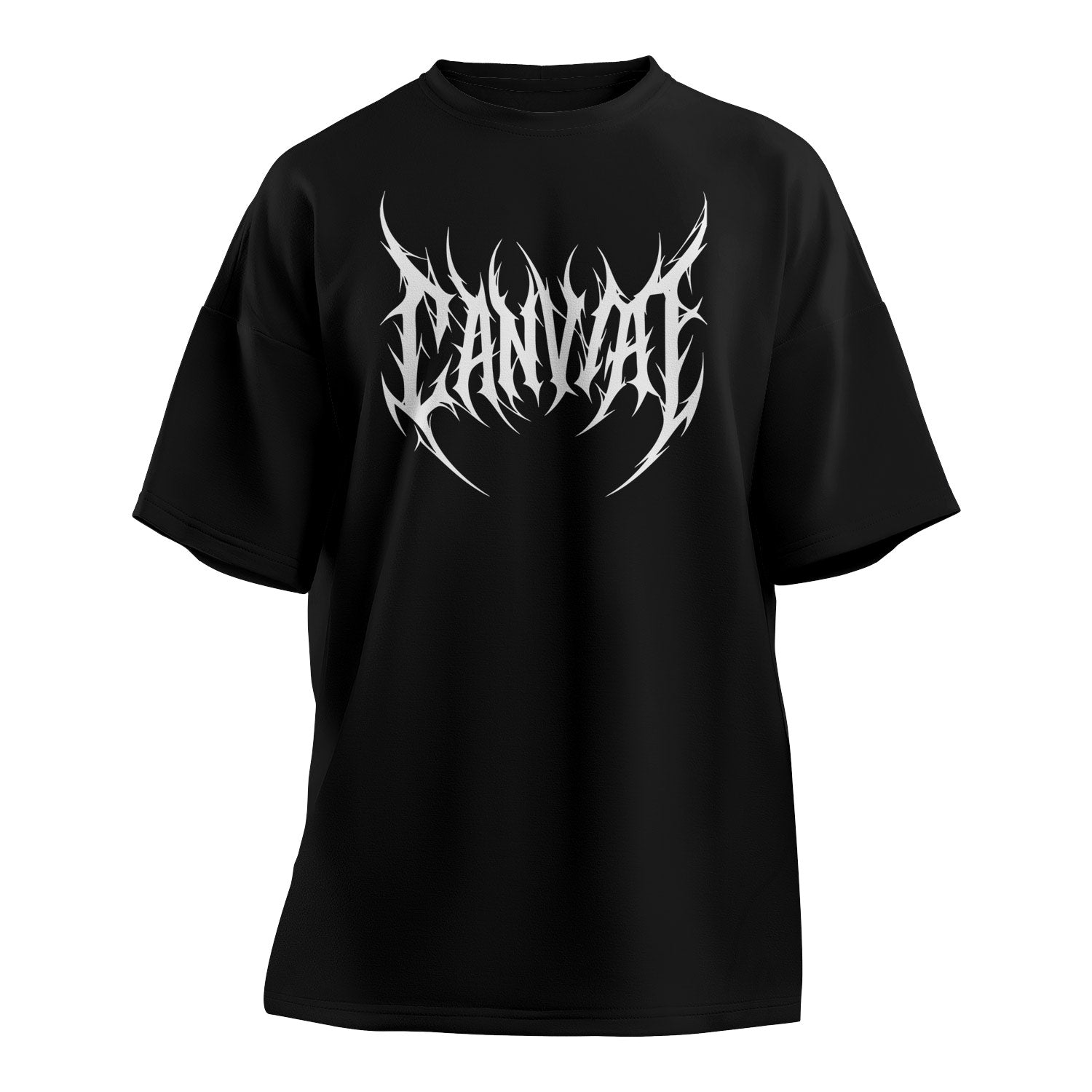 Drop Shoulder T-shirt "Deep Core" in Black - Canvai