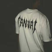 Drop Shoulder T-shirt "Canvai Core" in White