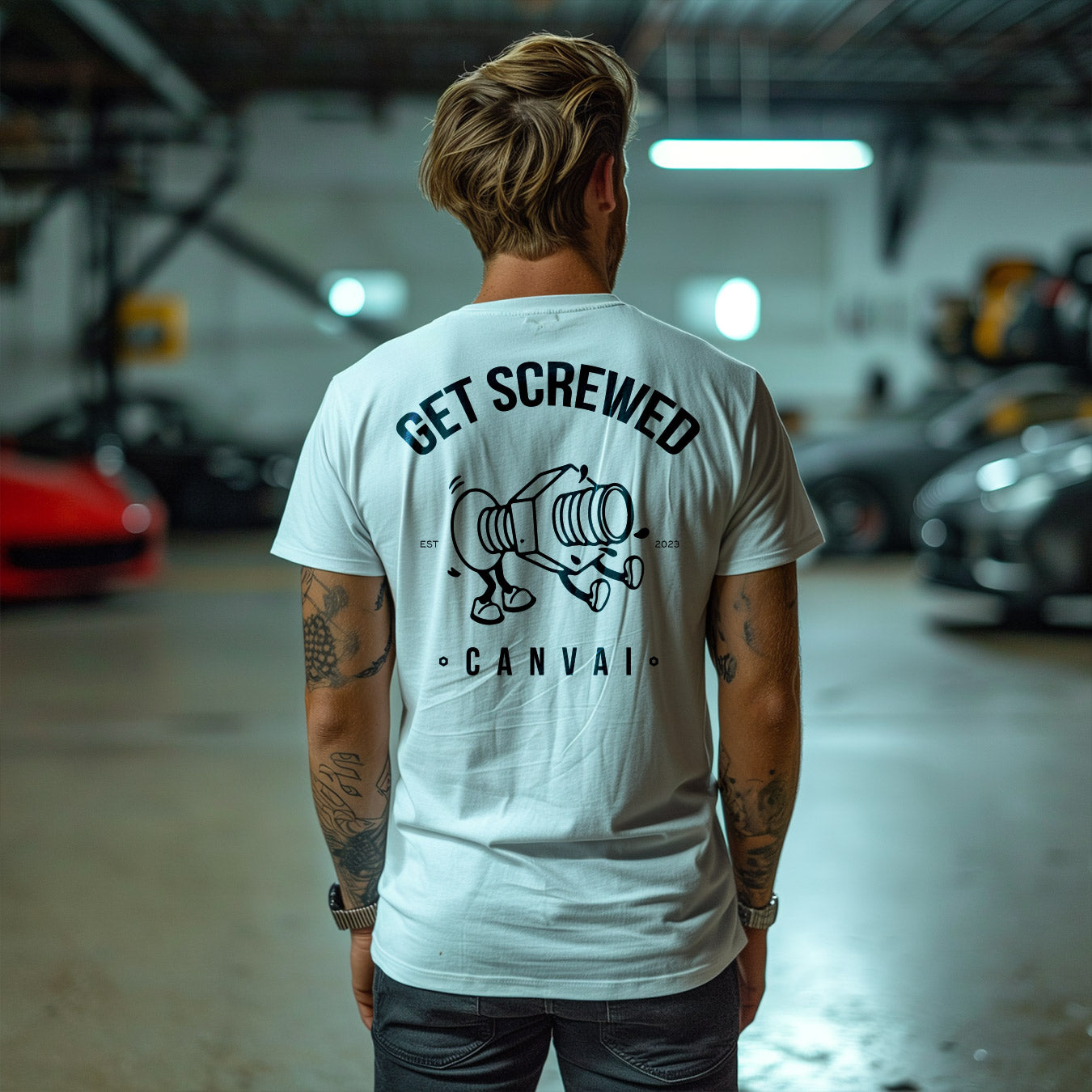 T-shirt "Get Screwed" Canvai in White
