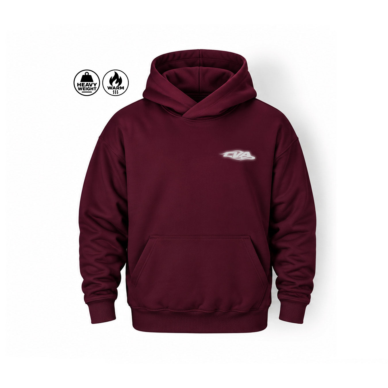 Unisex Hoodie "Blaze" in Burgundy, front - Canvai