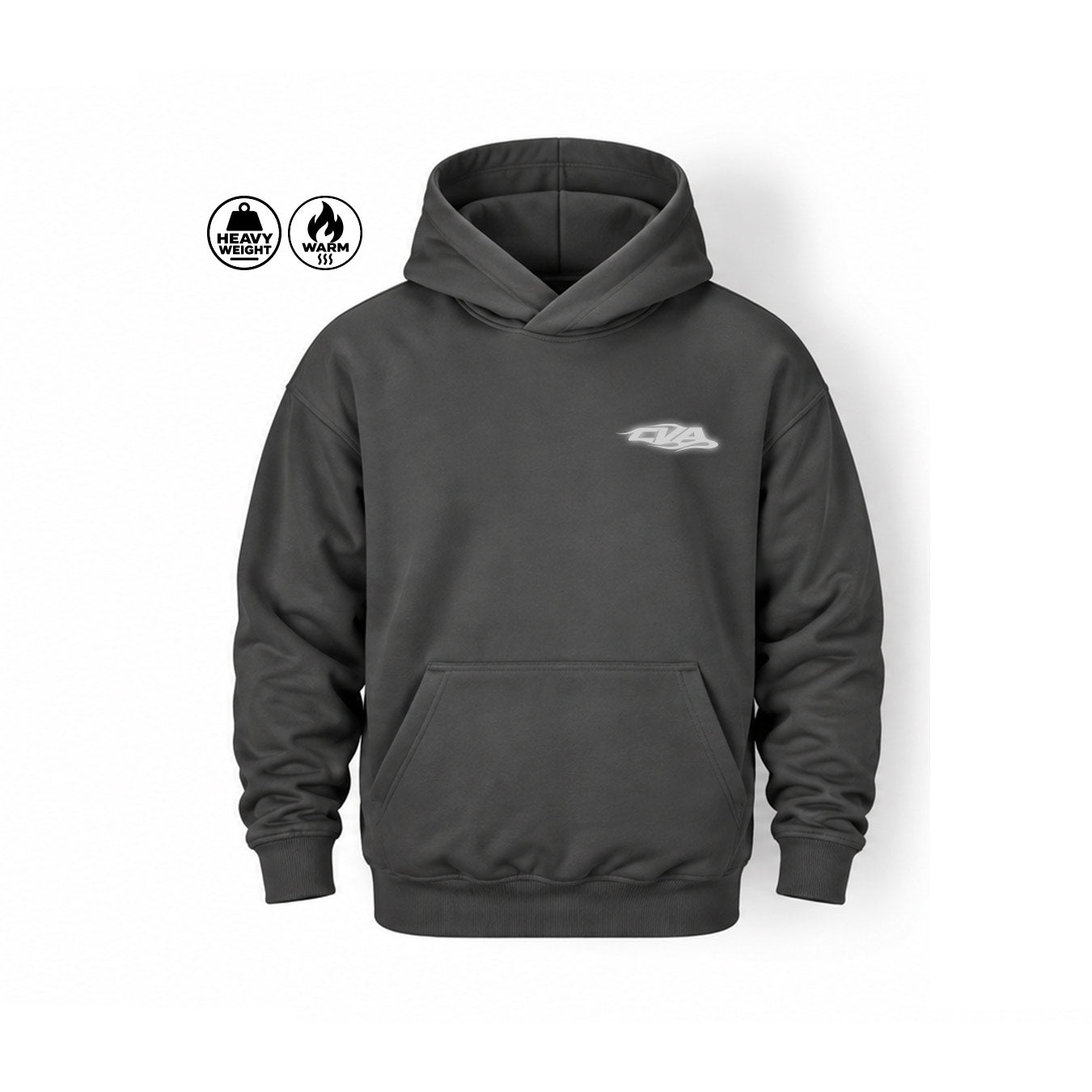 Unisex Hoodie "Blaze" in Charcoal, front - Canvai
