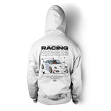 Unisex Hoodie "Less talk more racing" in White