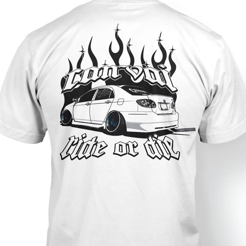 T-shirt "Ride or Die" in White