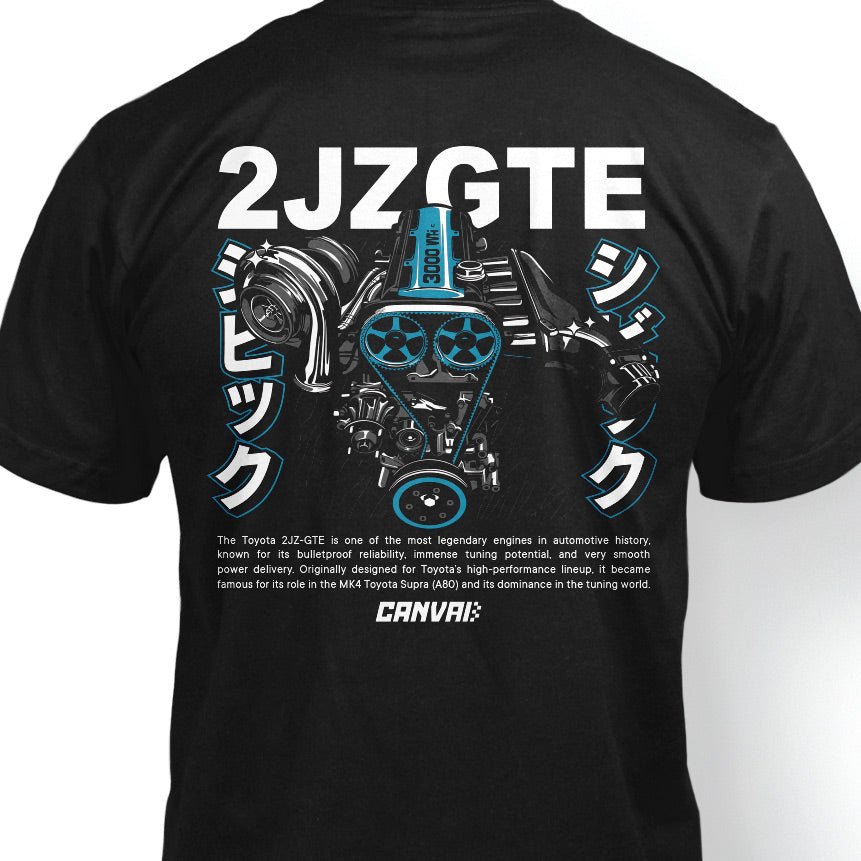 T-shirt "2JZ" in Black - Canvai