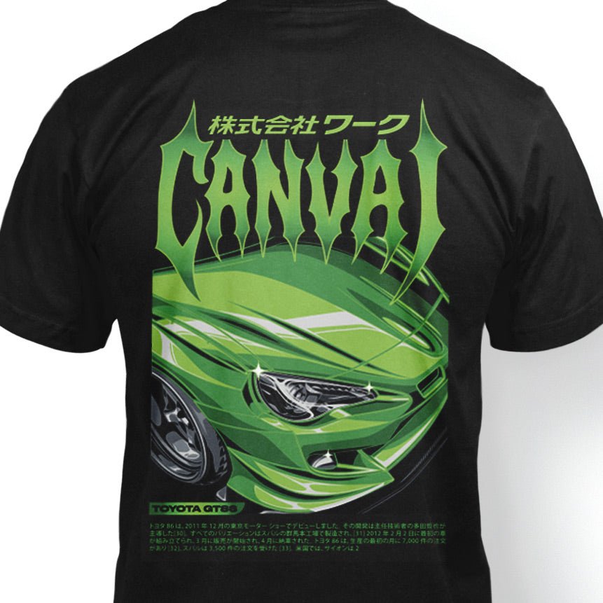 T-shirt "GT86 Midori Spec" in Black - Canvai