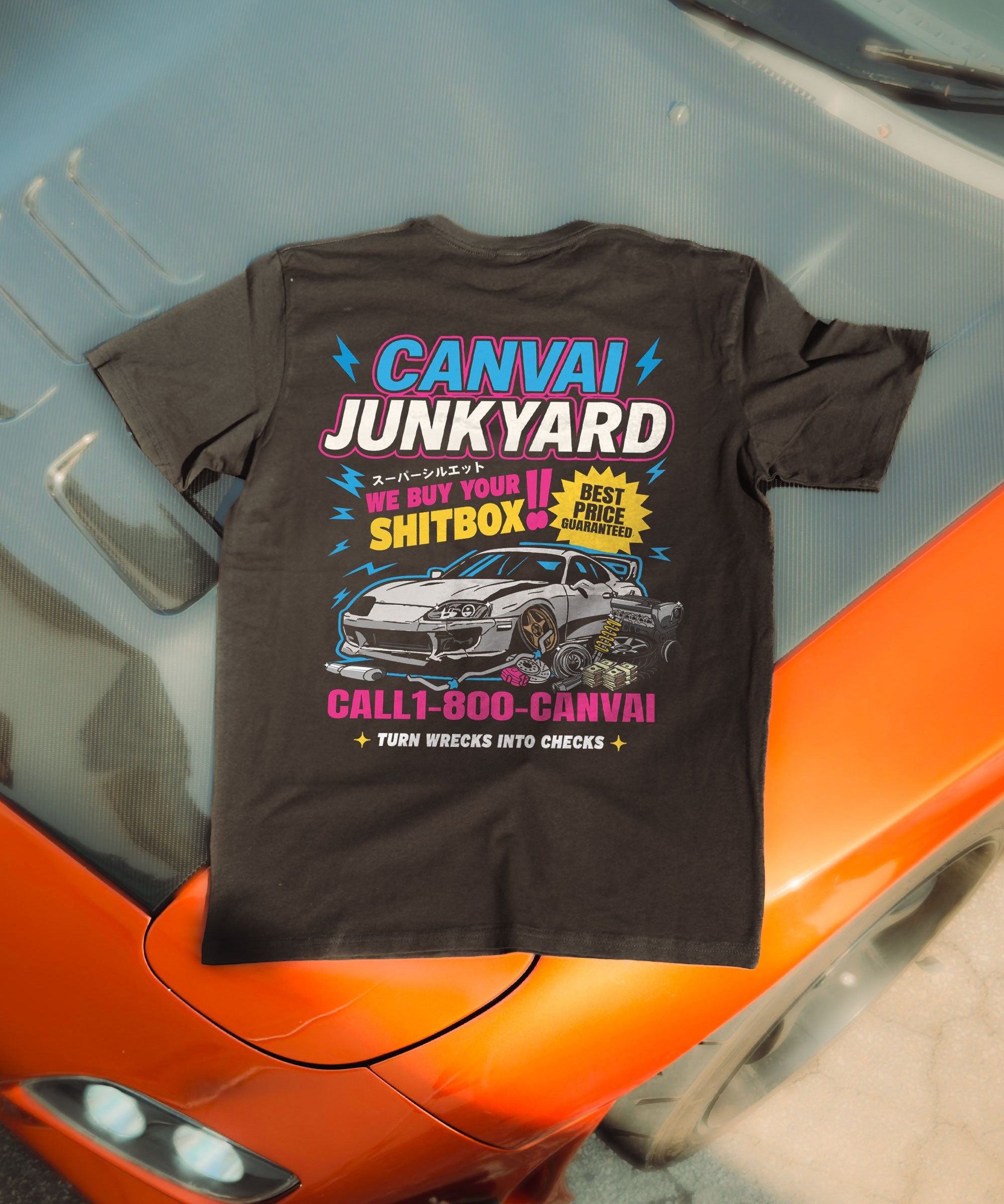 T-shirt "Junkyard" in Black - Canvai