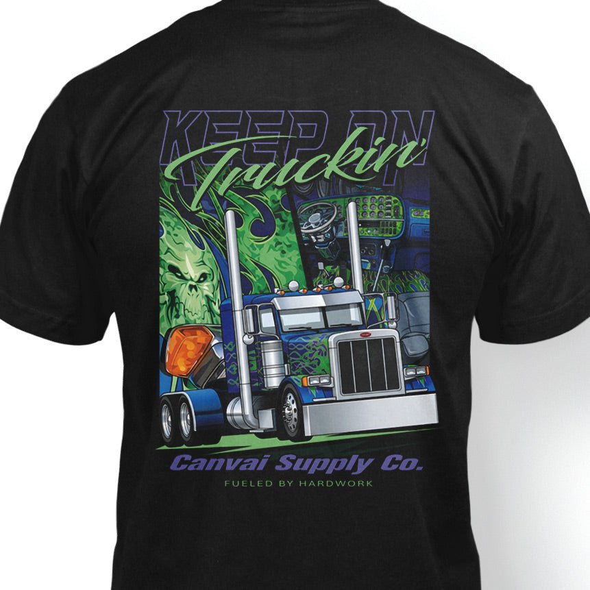 T-shirt "Keep on Truckin" in Black - Canvai