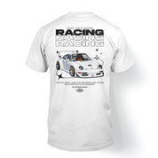 T-shirt "Less talk more racing" in White - Canvai