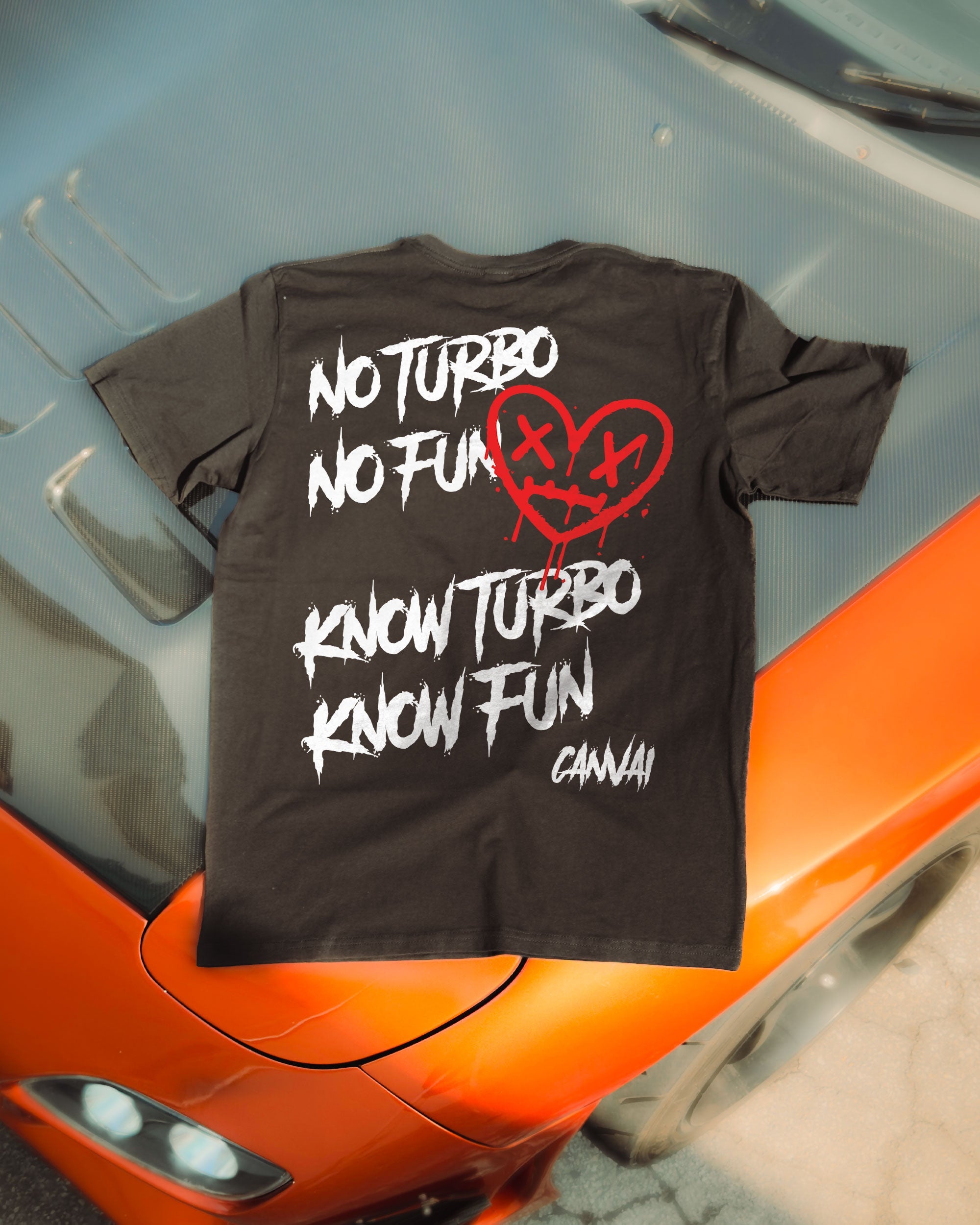 T-shirt "No Turbo" in Black - Canvai