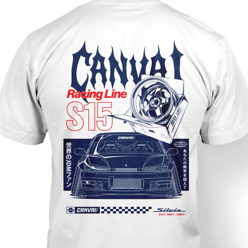 T-shirt "Racing Line S15" in White - Canvai