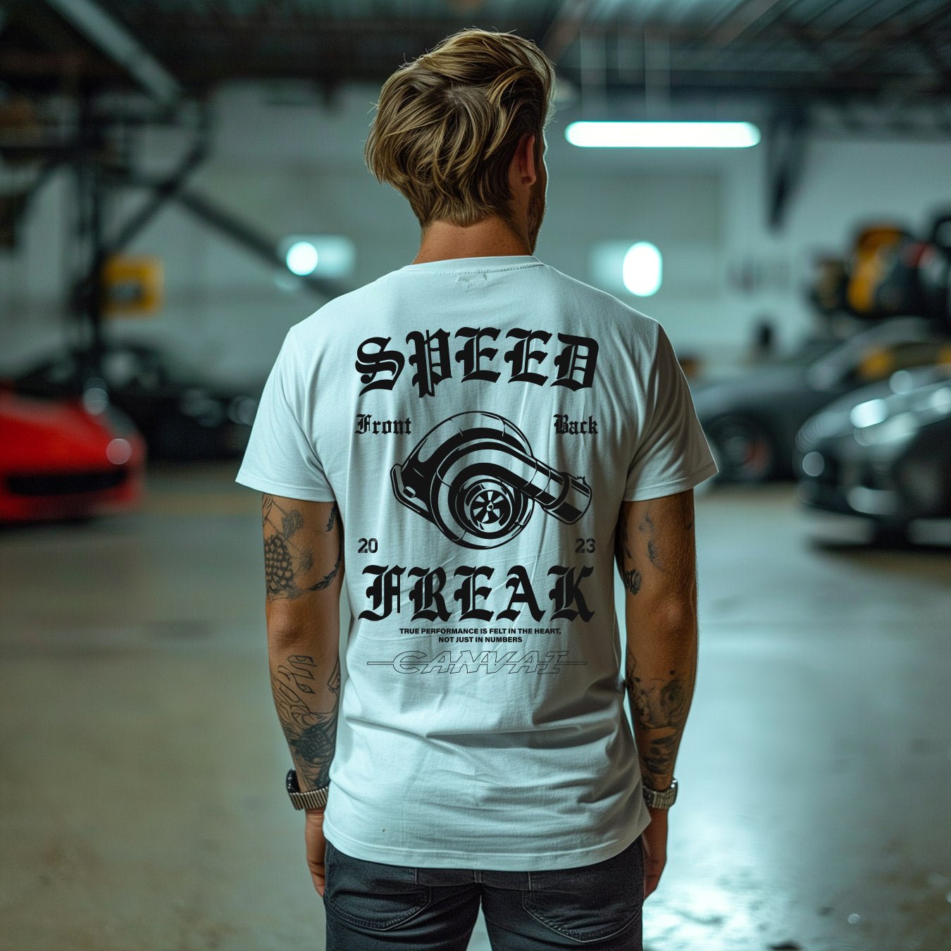 T-shirt "Speed Freak" in White - Canvai