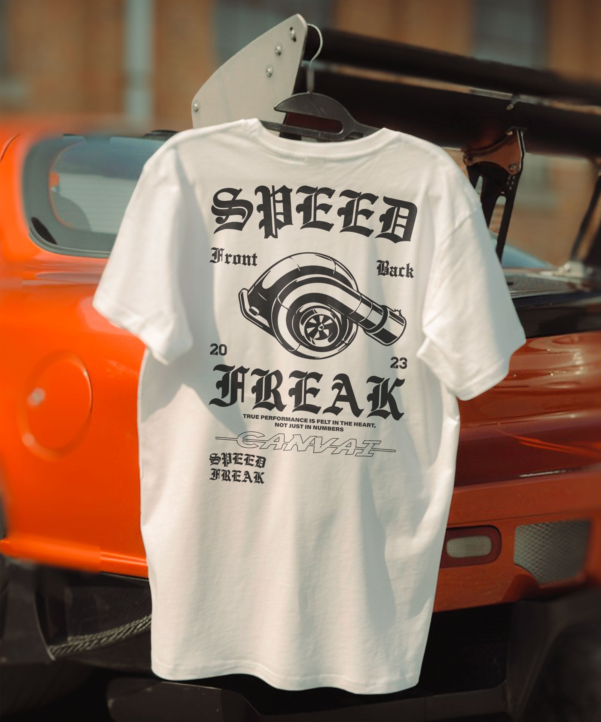 T-shirt "Speed Freak" in White - Canvai
