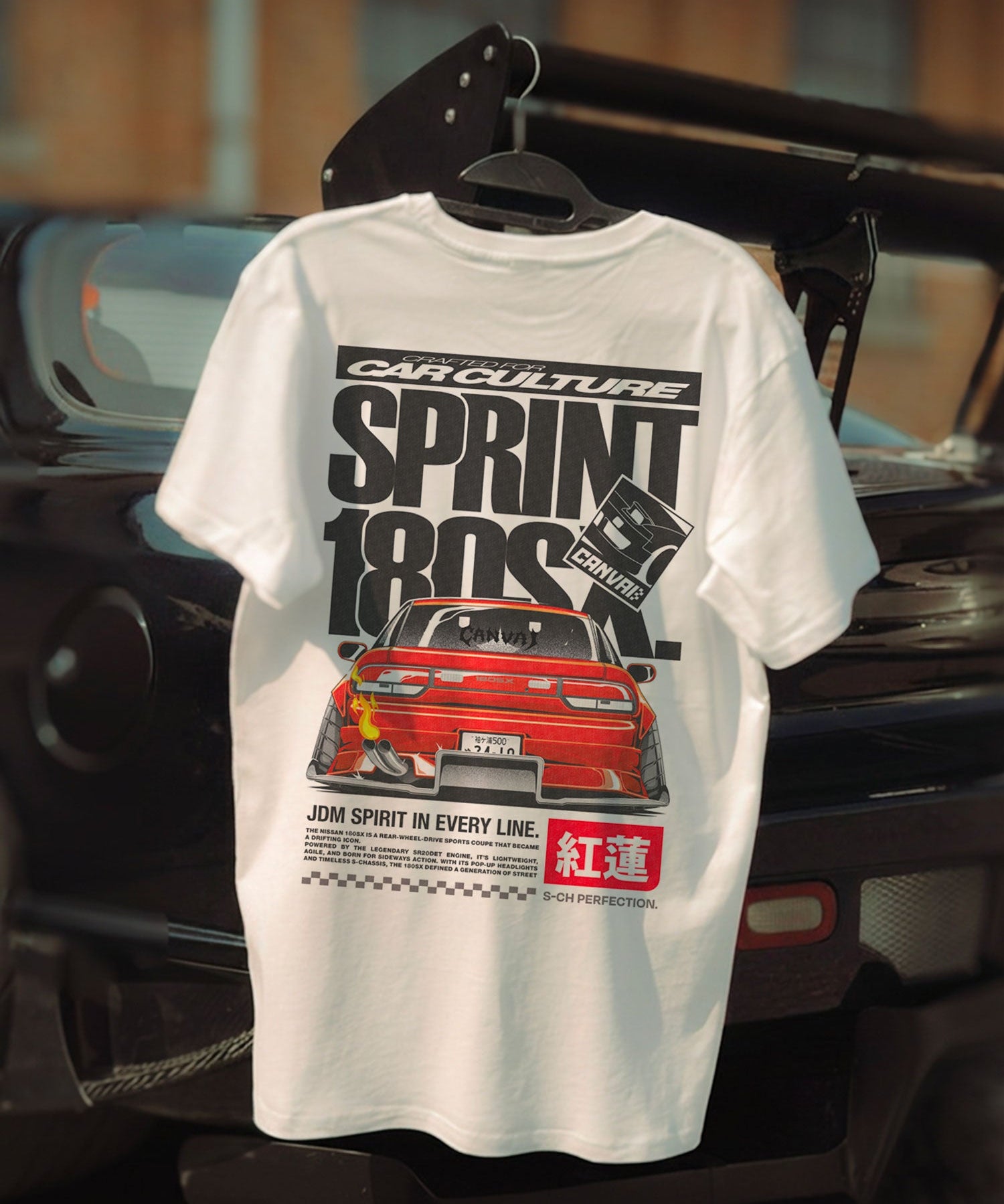 T-shirt "SPRINT180sx" in White - Canvai