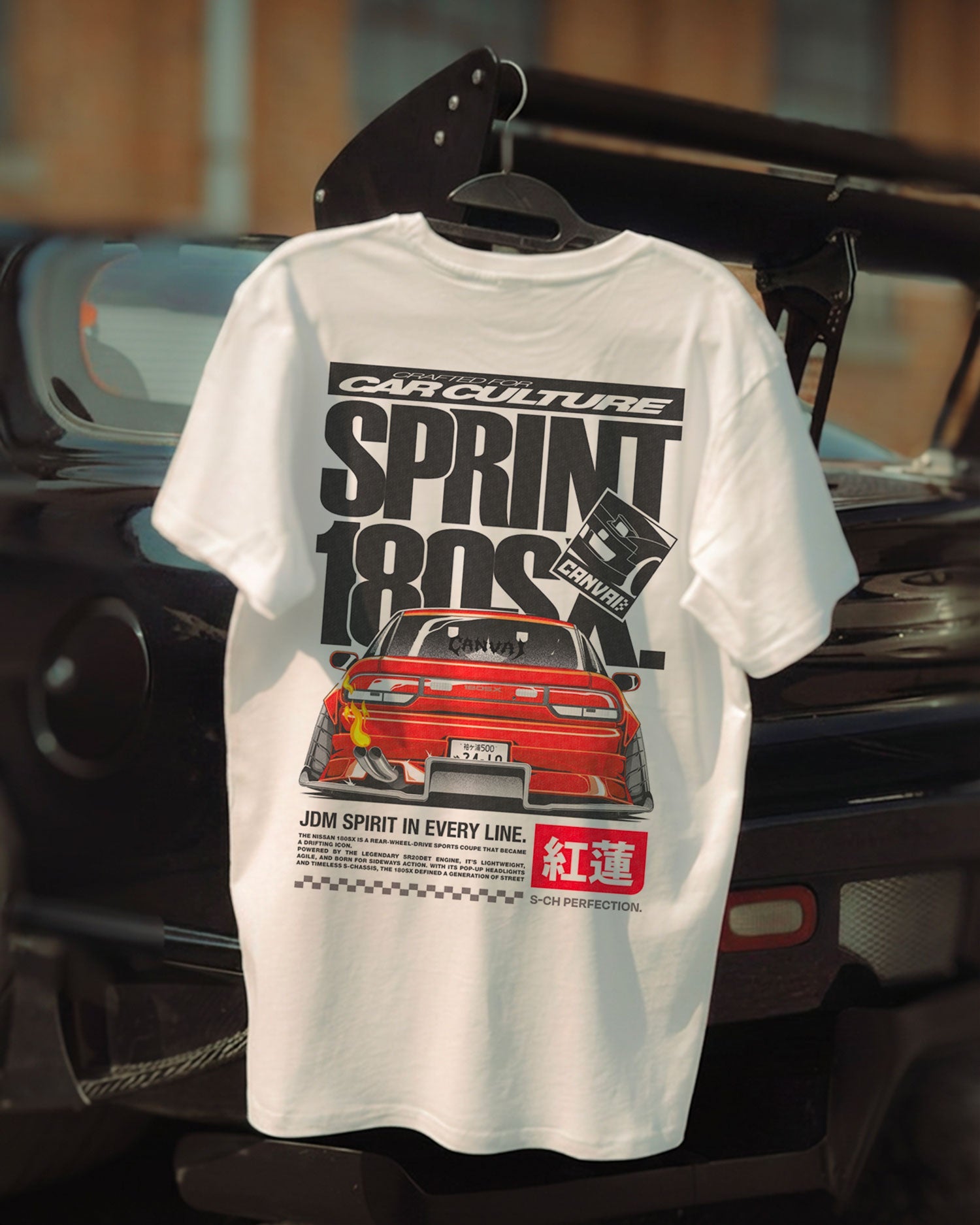 T-shirt "SPRINT180sx" in White - Canvai
