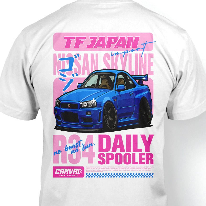 T-shirt "TFJapan R34" in White - Canvai