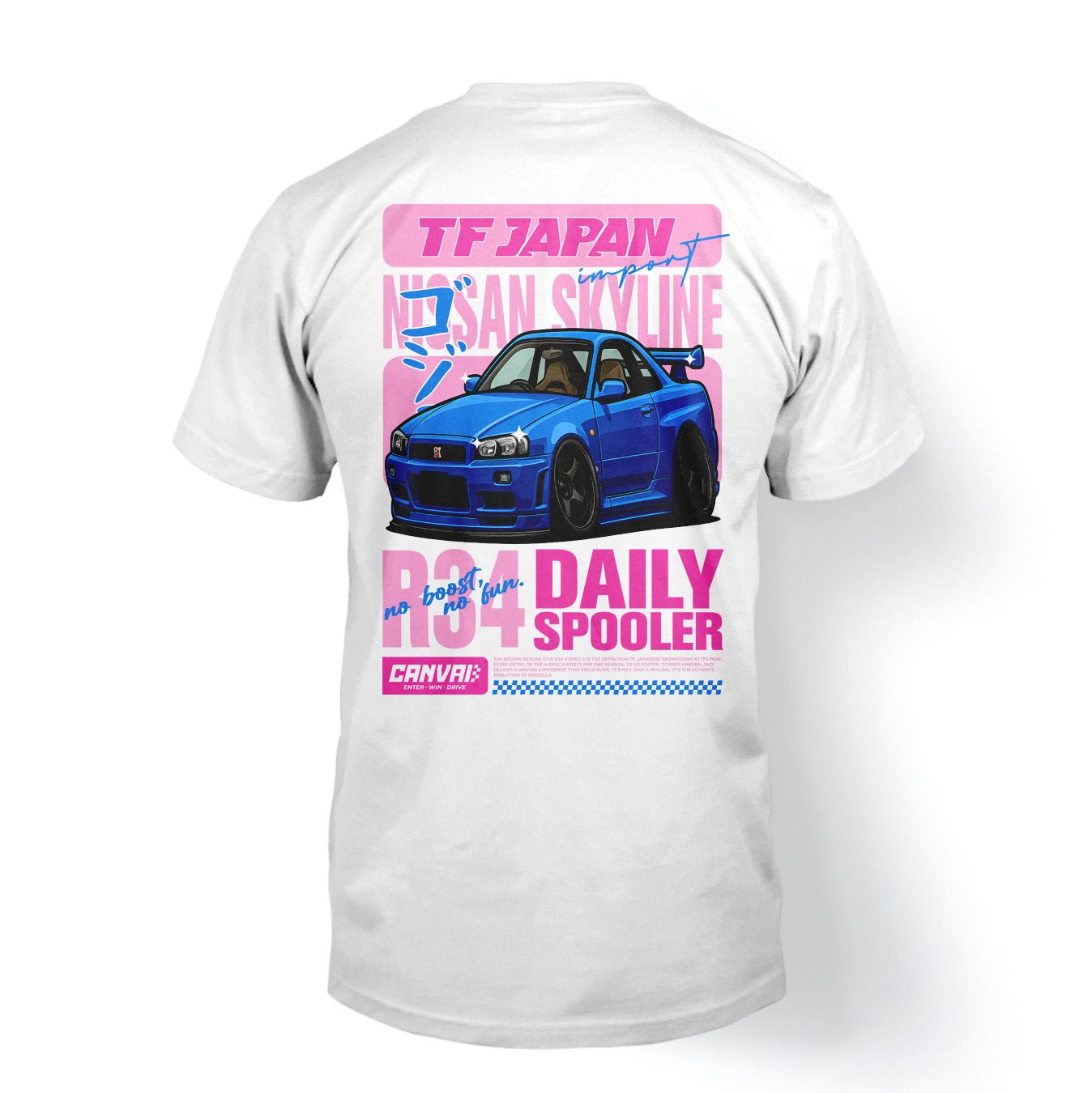 T-shirt "TFJapan R34" in White - Canvai