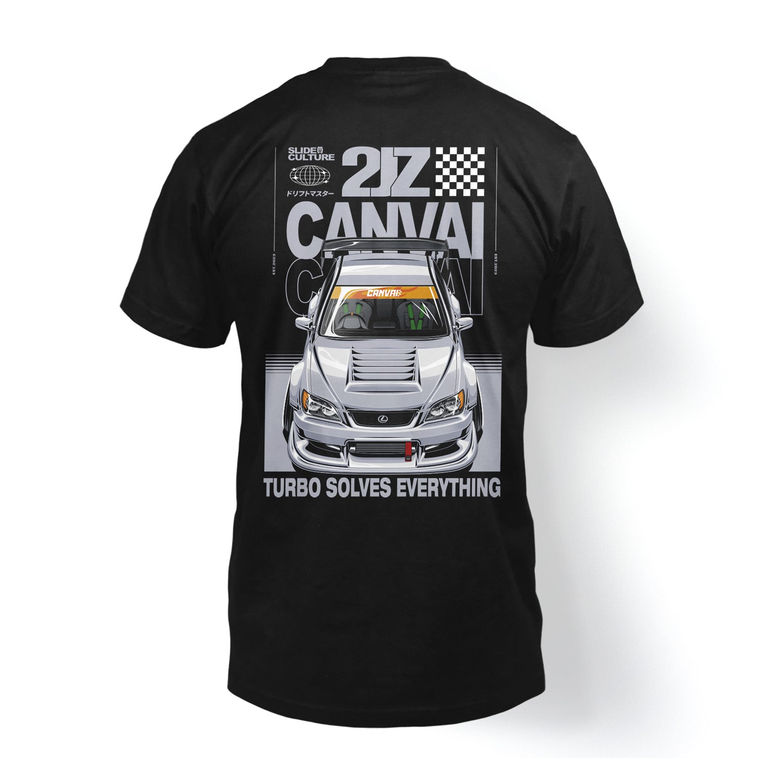 T-shirt "Turbo Solves Everything" in Black - Canvai