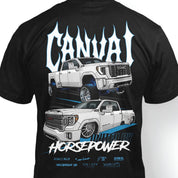 T-shirt "United by Horsepower" in Black - Canvai