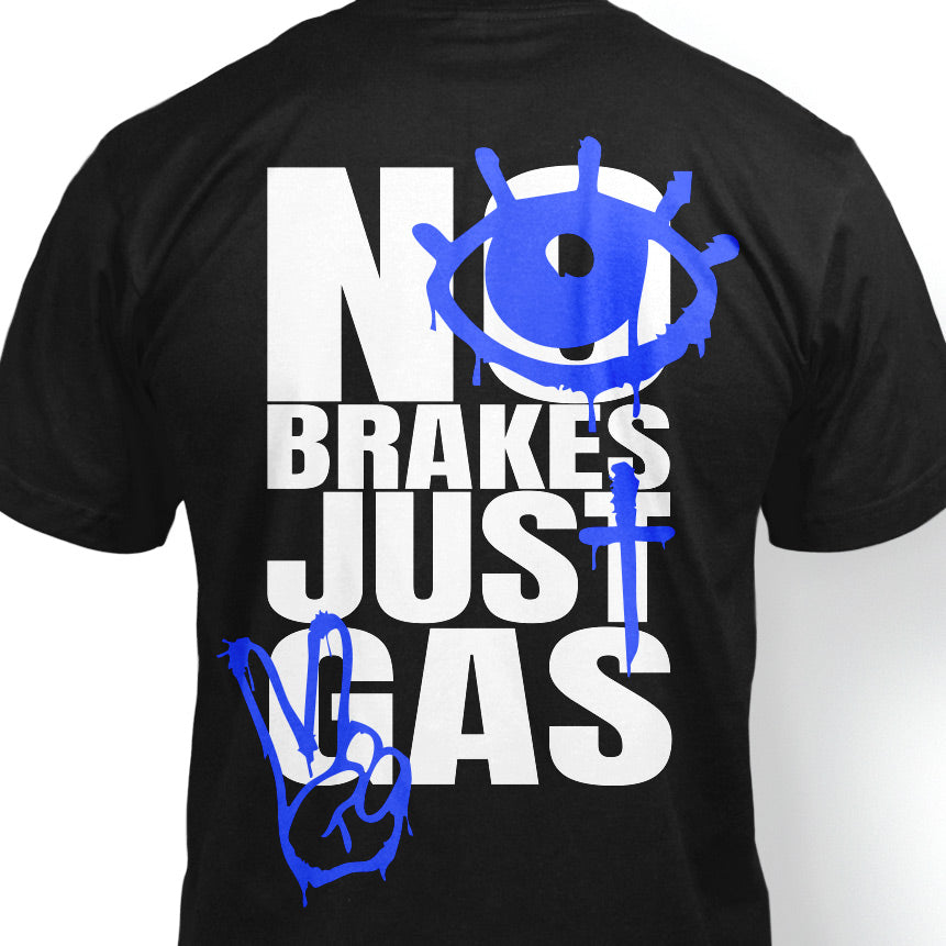 T-shirt "No Brakes Just Gas" in Black