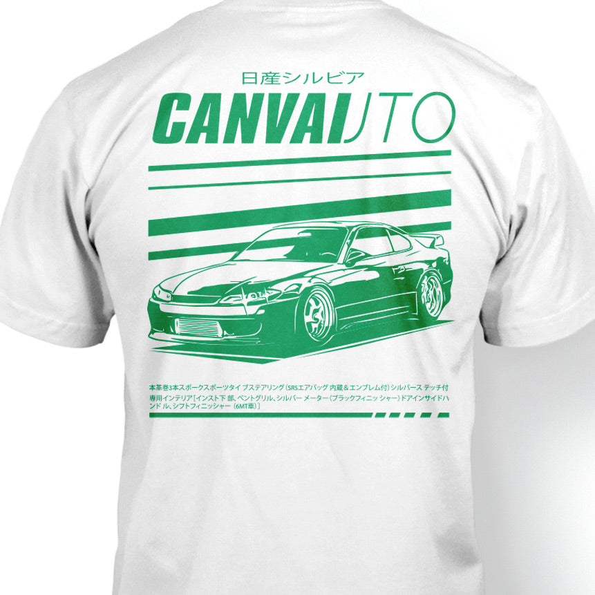 T-shirt Canvai Auto in White