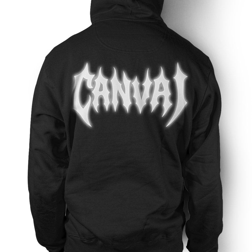Unisex Hoodie "Canvai Core Reflective" in Black - Canvai