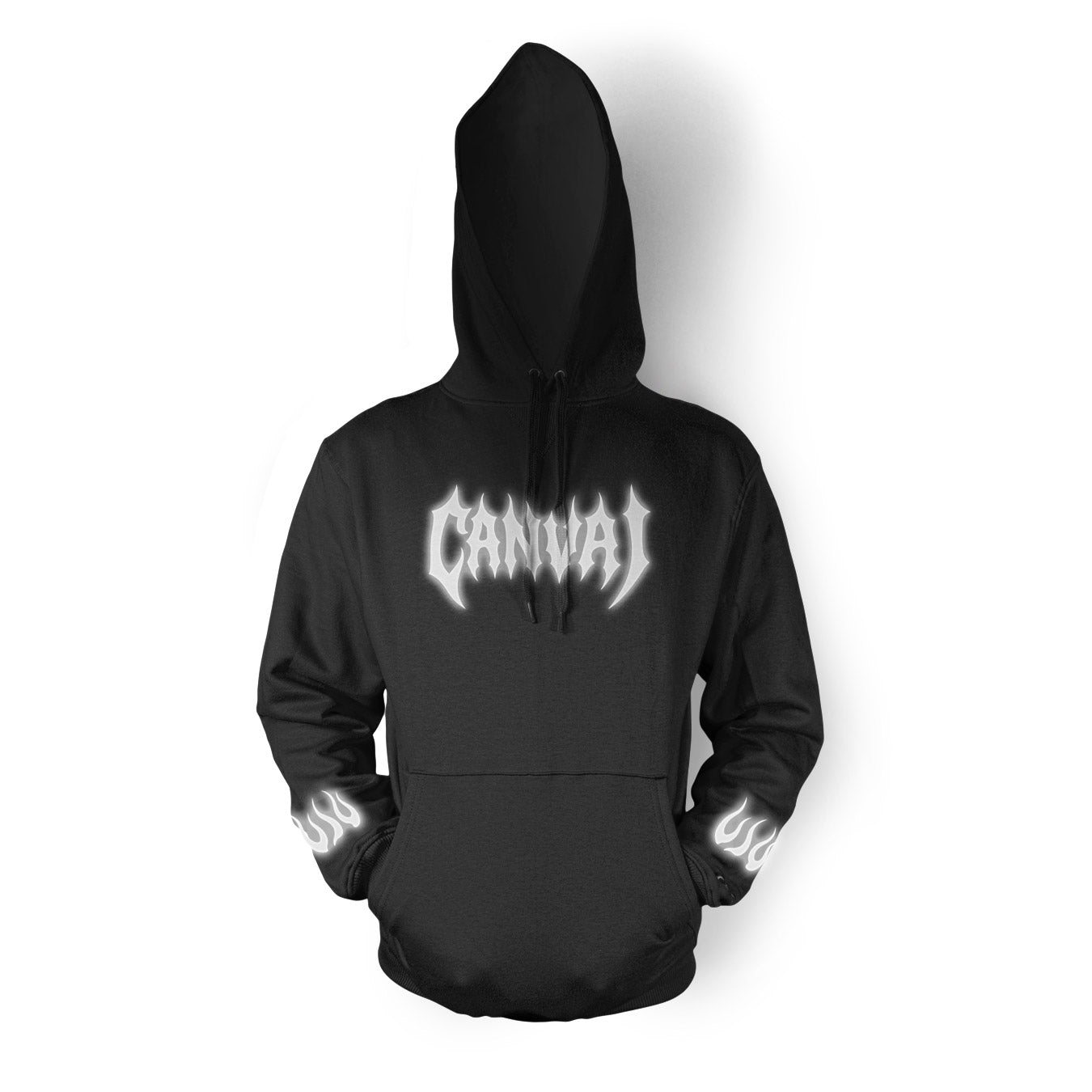 Unisex Hoodie "Canvai Core Reflective" in Black - Canvai
