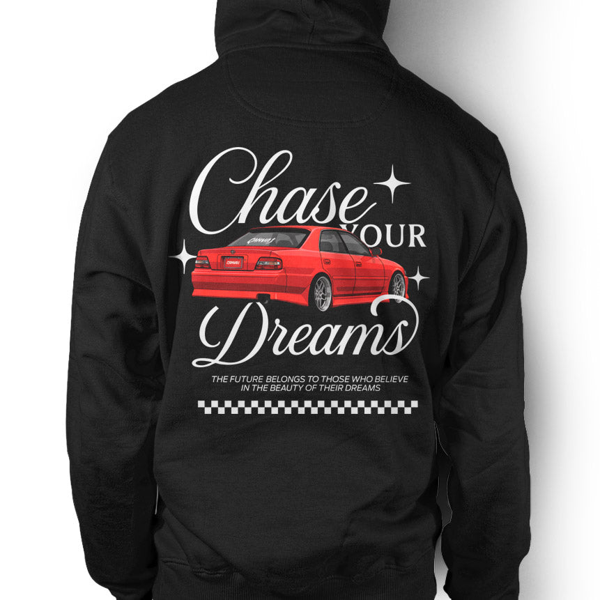 Unisex Hoodie "Chase Your Dreams" in Black - Canvai