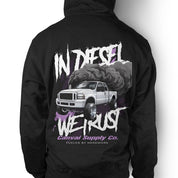 Unisex Hoodie "In Diesel We Trust" in Black - Canvai