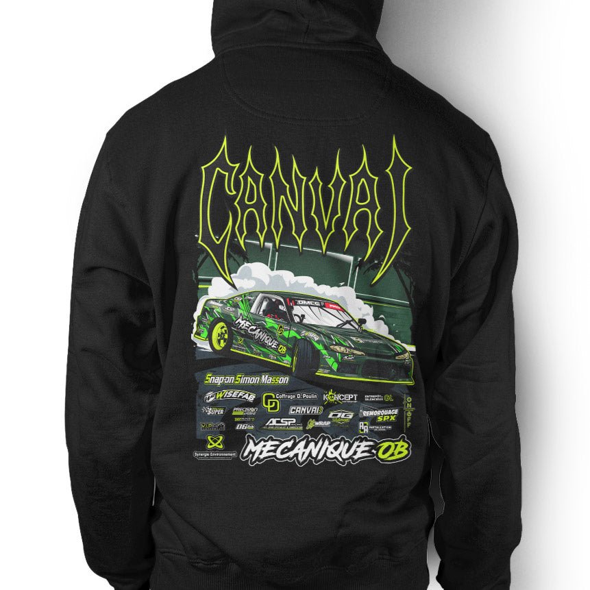 Unisex Hoodie "JRT DRIFT" in Black - Canvai