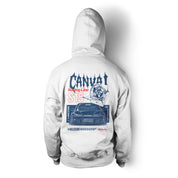 Unisex Hoodie "Racing Line S15" in White - Canvai