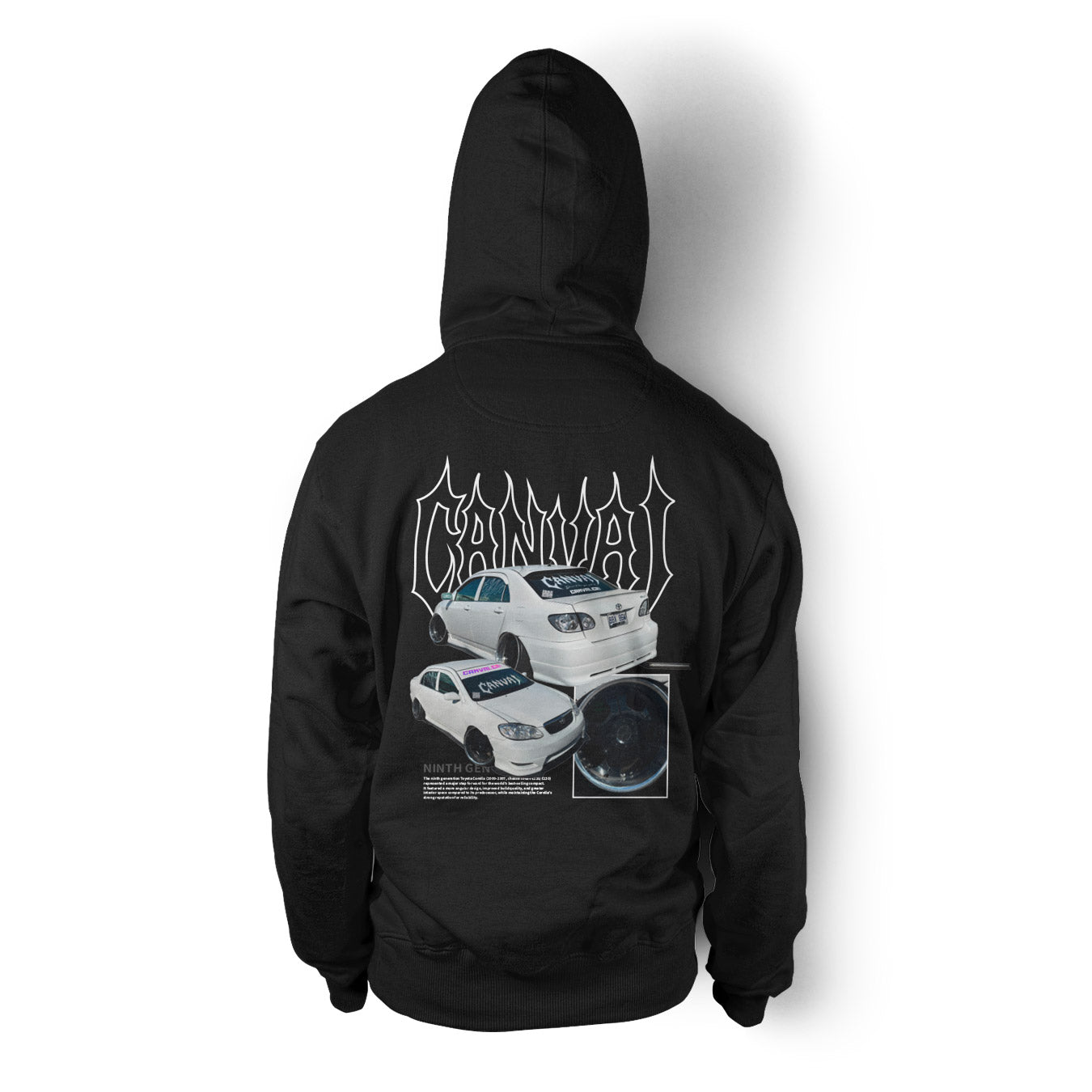 Unisex Hoodie "Rolla Core" in Black - Canvai