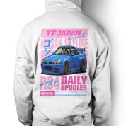 Unisex Hoodie "TFJapan R34" in White - Canvai